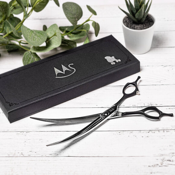 Ножницы Moshou QYL-80 изогнутые, черные, 8" Ножницы Moshou QYL-80 изогнутые, черные, 8"