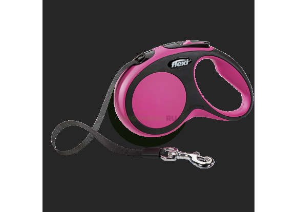Поводок-рулетка для собак Flexi New Comfort S 5 м ремень розовый