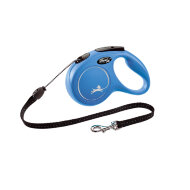 Рулетка-поводок для собак Flexi New Classic 20 кг 5 м трос синий