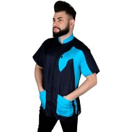 Рубашка Tikima Vico Cani на молнии, цвет черный/бирюзовый, размер XXXL