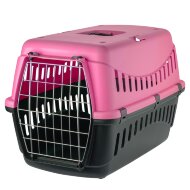 Переноска пластиковая Gipsy Porta с металлической дверцей, 58x38x38 см, розовая 
