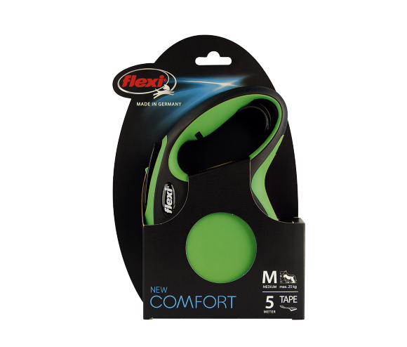 Поводок-рулетка для собак Flexi New Comfort M 5 м ремень зеленый (снято с производства)