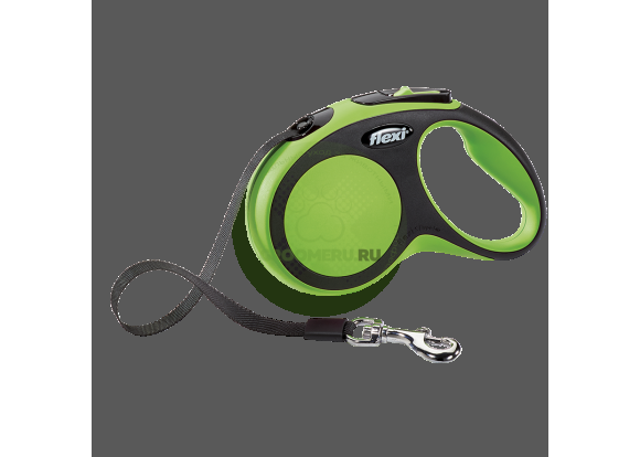 Поводок-рулетка для собак Flexi New Comfort S 5 м ремень зеленый