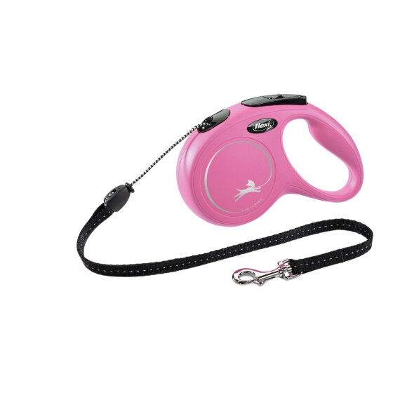 Рулетка-поводок для собак Flexi New Classic 20 кг 5 м трос розовый