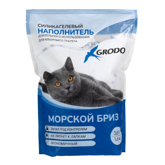 Силикагелевый наполнитель Grodo "морской бриз" 3,8 л Силикагелевый наполнитель Grodo "морской бриз" 3,8 л