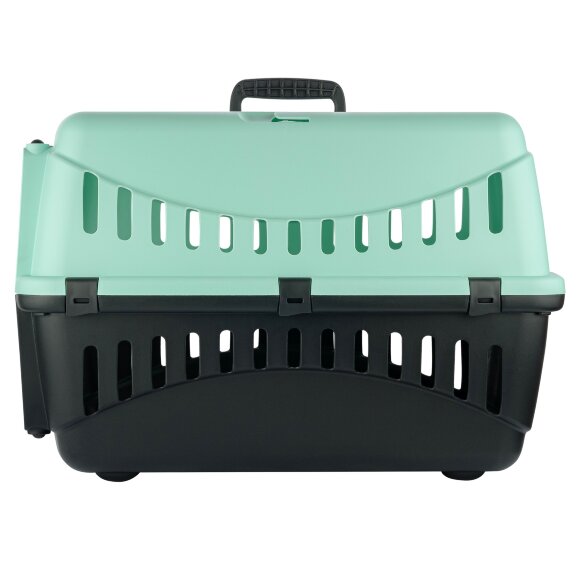 Переноска пластиковая Gipsy Porta с металлической дверцей, 58x38x38 см, бирюзовая Переноска пластиковая Gipsy Porta с металлической дверцей, 58x38x38 см, бирюзовая