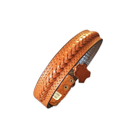 Ошейник ZooMaster плетеный 30мм х 60см, светло-коричневый Ошейник ZooMaster плетеный 30мм х 60см, светло-коричневый