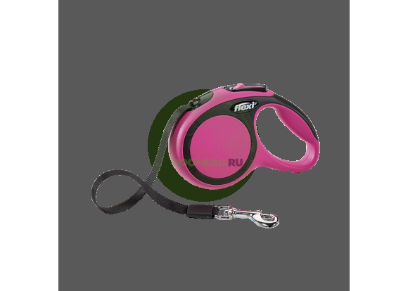 Поводок-рулетка для собак Flexi New Comfort XS 3 м ремень розовый (снято с производства)