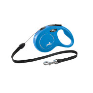 Рулетка-поводок для собак Flexi New Classic 20 кг 8 м трос синий