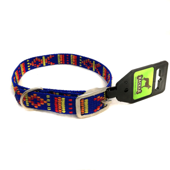 Ошейник нейлон "Орнамент" 20 мм х 50 см, синий