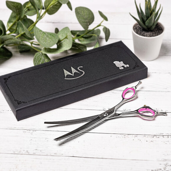 Ножницы Moshou QYL-7040 изогнутые филировочные, 7" 40 зубцов