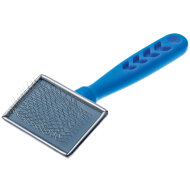 Пуходерка DeLight металлическая с пластиковой синей ручкой, малая Пуходерка DeLight металлическая с пластиковой синей ручкой, малая