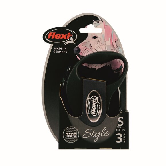Поводок-рулетка Flexi Style S 3 м 12 кг ремень черный Поводок-рулетка Flexi Style S 3 м 12 кг ремень черный