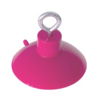 Присоска силиконовая DeLight с металлическим кольцом, розовая