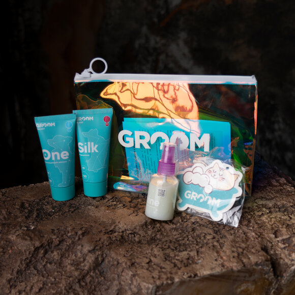 Набор косметики Groom "Домашний уход" (One, Silk, Shine по 50 мл + губка и косметичка)