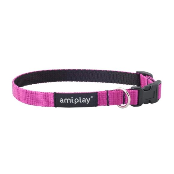 Ошейник регулируемый AmiPlay Twist розовый, размер S