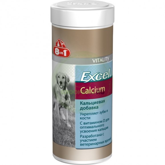 Кальциевая добавка 8in1 с фосфором и витамином D для собак и щенков, 470 таб.