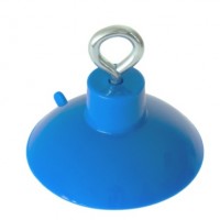 Присоска силиконовая DeLight с металлическим кольцом, голубая