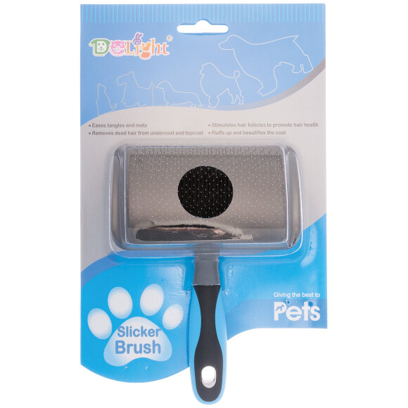 Пуходерка DeLight пластиковая с жестким кордом, средняя