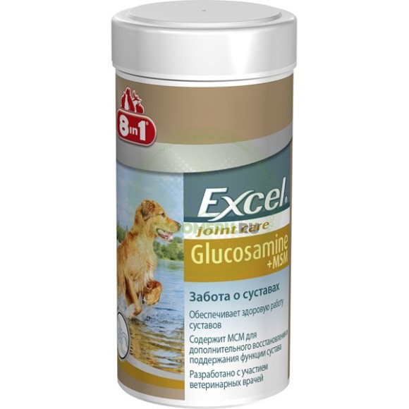 Кормовая добавка 8in1 Glucosamine+MSM для поддержания здоровья суставов собак, 55 таб.