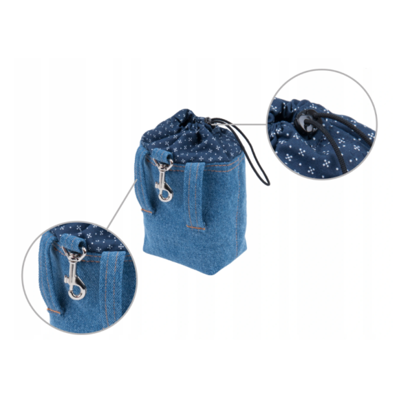 Сумка для лакомств AmiPlay Denim 10х7х14 см, голубая Сумка для лакомств AmiPlay Denim 10х7х14 см, голубая