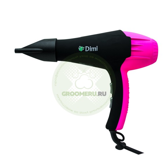 Профессиональный фен Dimi 9200 с ионизатором, цвет черный/розовый