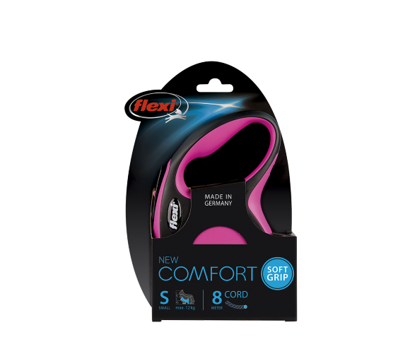 Поводок-рулетка для собак Flexi New Comfort S 8 м трос розовый (снято с производства)