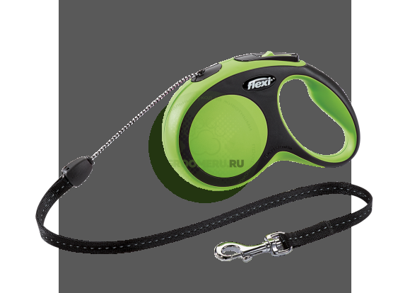 Поводок-рулетка для собак Flexi New Comfort S 8 м трос зеленый  (снято с производства)