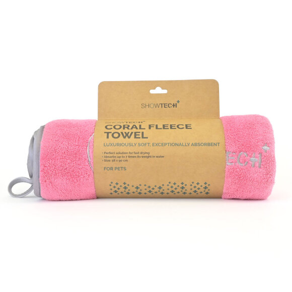 Полотенце из кораллового флиса Show Tech+ 90х56 см, цвет розовый Полотенце из кораллового флиса Show Tech+ 90х56 см, цвет розовый