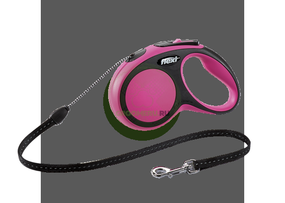 Поводок-рулетка для собак Flexi New Comfort S 5 м трос розовый