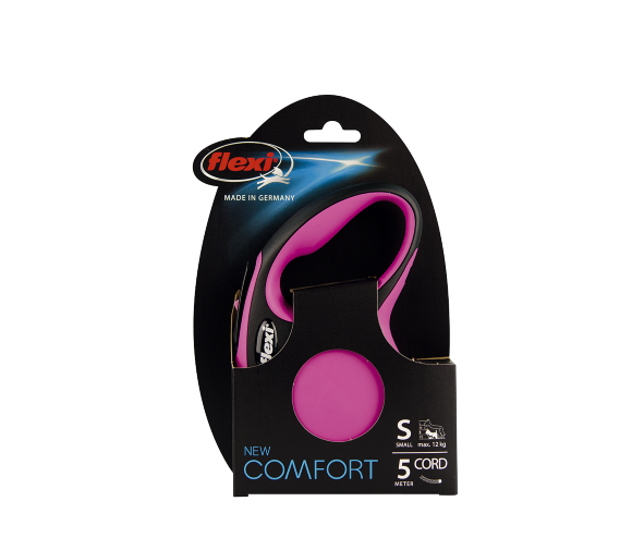 Поводок-рулетка для собак Flexi New Comfort S 5 м трос розовый
