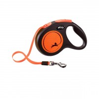 Поводок-рулетка для собак Flexi Neon M ремень, оранжевый