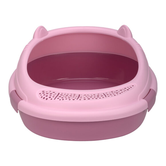 Лоток кошачий Diil 57х49х26 см овальный с совком, розовый Лоток кошачий Diil 57х49х26 см овальный с совком, розовый