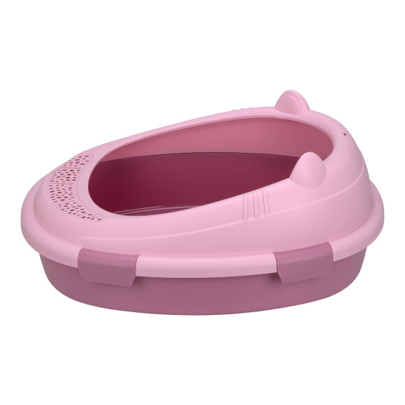 Лоток кошачий Diil 57х49х26 см овальный с совком, розовый Лоток кошачий Diil 57х49х26 см овальный с совком, розовый
