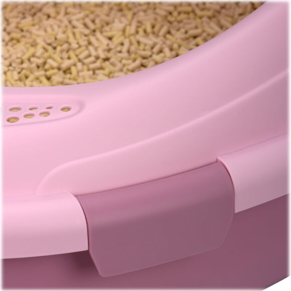 Лоток кошачий Diil 57х49х26 см овальный с совком, розовый Лоток кошачий Diil 57х49х26 см овальный с совком, розовый