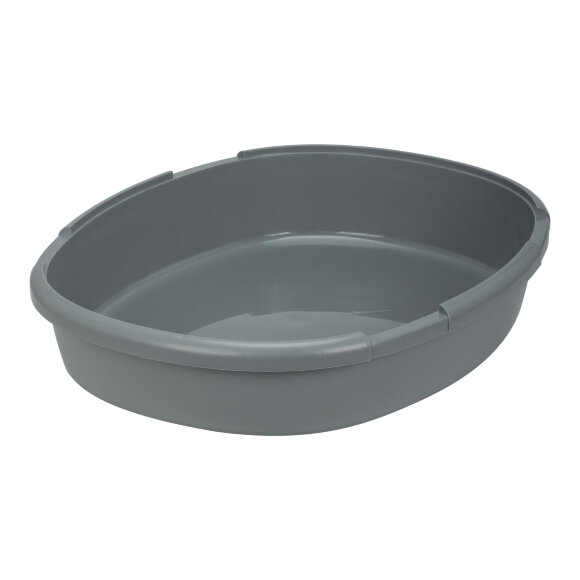 Лоток кошачий Diil 57х49х26 см овальный с совком, серый Лоток кошачий Diil 57х49х26 см овальный с совком, серый