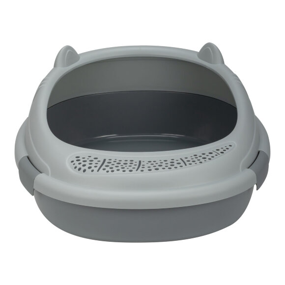 Лоток кошачий Diil 57х49х26 см овальный с совком, серый Лоток кошачий Diil 57х49х26 см овальный с совком, серый