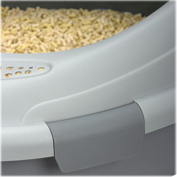 Лоток кошачий Diil 57х49х26 см овальный с совком, серый Лоток кошачий Diil 57х49х26 см овальный с совком, серый