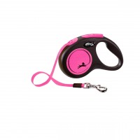Поводок-рулетка для собак Flexi New Neon S ремень, розовый