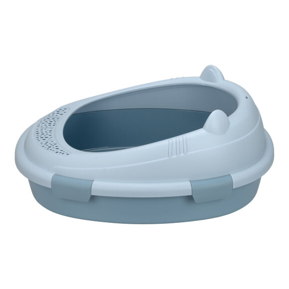 Лоток кошачий Diil 57х49х26 см овальный с совком, синий