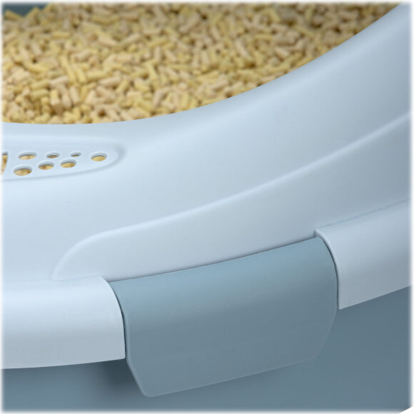 Лоток кошачий Diil 57х49х26 см овальный с совком, синий