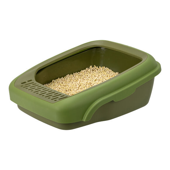 Лоток кошачий Diil 47х37х18 см прямоугольный, зеленый