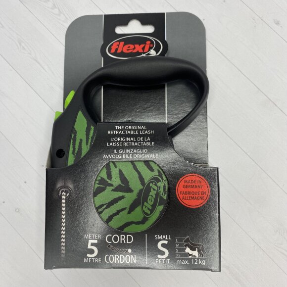 Поводок-рулетка для собак Flexi Safari Tiger S, зеленый