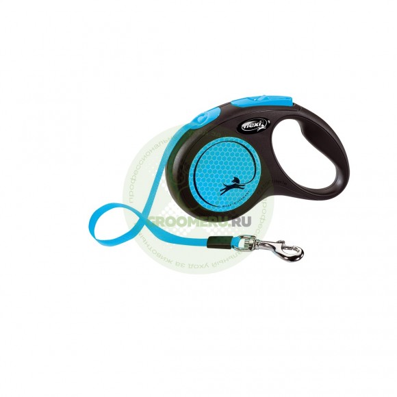 Поводок-рулетка для собак Flexi New Neon S ремень, синий