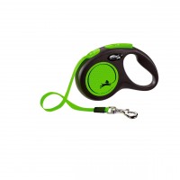 Поводок-рулетка для собак Flexi New Neon S ремень, зеленый