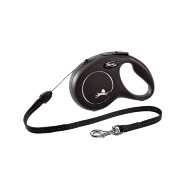 Рулетка-поводок для собак Flexi New Classic 20 кг 5 м трос черный