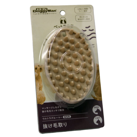 Силиконовая щетка Doggyman для удаления короткой шерсти, коричневая Силиконовая щетка Doggyman для удаления короткой шерсти, коричневая