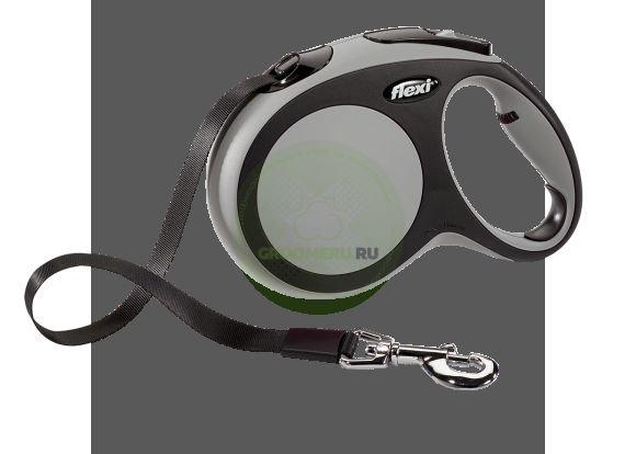 Поводок-рулетка для собак Flexi New Comfort L 5 м ремень серый (снято с производства)