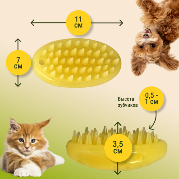 Силиконовая щетка Doggyman для удаления короткой шерсти