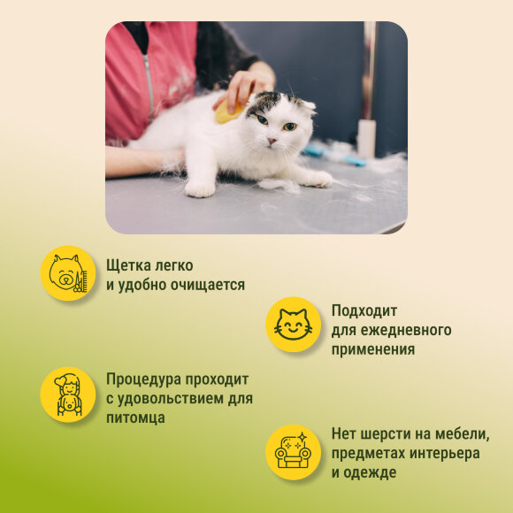 Силиконовая щетка Doggyman для удаления короткой шерсти